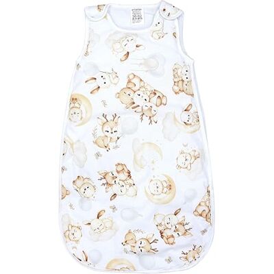 TupTam Gigoteuse bébé 2,5 TOG – Sans manches, zip, OEKO-TEX, Beige Animaux sur nuages/Blanc, 56-62 - Publicité TupTam Gigoteuse bébé 2,5 TOG – Sans manches, zip, OEKO-TEX, Beige Animaux sur nuages/Blanc, 56-62 - Publicité
