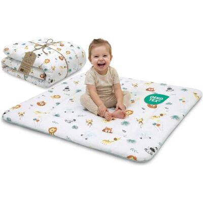 Tapis d'Éveil TOTSY BABY Vert Sauge - Housse en Coton Doux - 100x100cm - Chambre Bébé & Enfants - Publicité Tapis d'Éveil TOTSY BABY Vert Sauge - Housse en Coton Doux - 100x100cm - Chambre Bébé & Enfants - Publicité