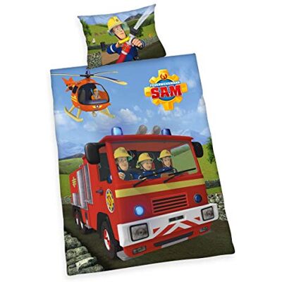 Herding SAM LE POMPIER Parure de Lit Réversible, Housse de Couette 40 x 60 cm, Taie d'Oreiller 100 x 135 cm, Coton/Renforcé - Publicité Herding SAM LE POMPIER Parure de Lit Réversible, Housse de Couette 40 x 60 cm, Taie d'Oreiller 100 x 135 cm, Coton/Renforcé - Publicité