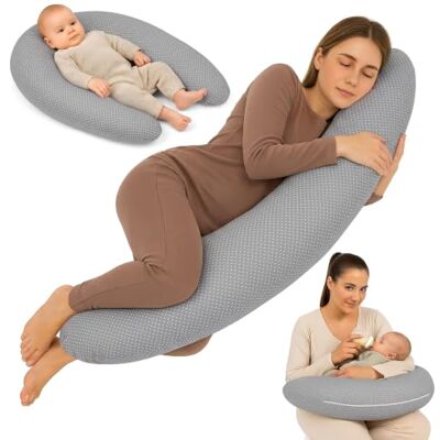 Totsy Baby Coussin de Grossesse 190 cm Coussin Oreiller – Pregnancy Pillow maternité Body Pillow Housse en Coton Lavable Amovible Doux – certifié Oeko-TEX Points sur Gris - Publicité Totsy Baby Coussin de Grossesse 190 cm Coussin Oreiller – Pregnancy Pillow maternité Body Pillow Housse en Coton Lavable Amovible Doux – certifié Oeko-TEX Points sur Gris - Publicité
