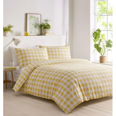 HOMEMAKER BEDDING Parure de lit en gingham avec housse de couette et taies d'oreiller (Jaune, King) - Publicité HOMEMAKER BEDDING Parure de lit en gingham avec housse de couette et taies d'oreiller (Jaune, King) - Publicité