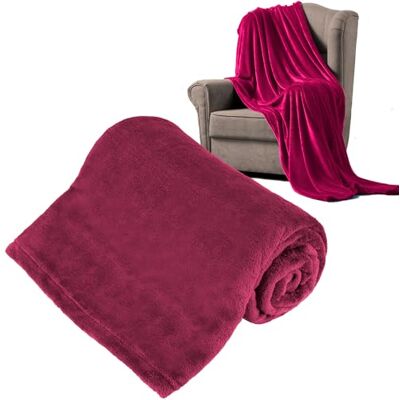 Couverture en laine Teesa - 150x200 cm - Violet - Wool blanket - Publicité Couverture en laine Teesa - 150x200 cm - Violet - Wool blanket - Publicité