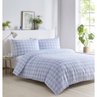 HOMEMAKER BEDDING Parure de lit en gingham avec housse de couette et taies d'oreiller (Bleu, King) - Publicité HOMEMAKER BEDDING Parure de lit en gingham avec housse de couette et taies d'oreiller (Bleu, King) - Publicité