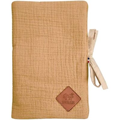 Sevira Kids Protège carnet de santé en gaze de coton, Jeanne 17 x 23 cm Camel Made in France - Publicité Sevira Kids Protège carnet de santé en gaze de coton, Jeanne 17 x 23 cm Camel Made in France - Publicité