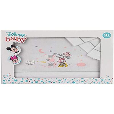 Interbaby Parure pour Lit de Bébé Disney Minnie Mouse Blanc/Gris - Publicité Interbaby Parure pour Lit de Bébé Disney Minnie Mouse Blanc/Gris - Publicité