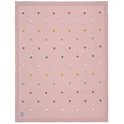 Lässig Couverture en tricot pour bébé 100% coton biologique GOTS/Knitted Blanket Dots dusty pink - Publicité Lässig Couverture en tricot pour bébé 100% coton biologique GOTS/Knitted Blanket Dots dusty pink - Publicité