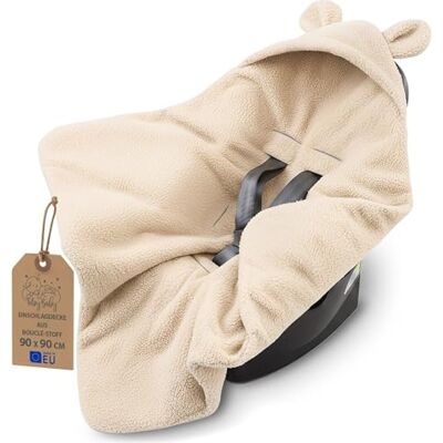 Totsy Baby Nid d'ange Boucle Doux pour siège Auto et Poussette – Couverture Chaude bébé Double Face avec Capuche – Premium Teddy pour l'hiver Nouveau-né 90×90 cm Crème - Publicité Totsy Baby Nid d'ange Boucle Doux pour siège Auto et Poussette – Couverture Chaude bébé Double Face avec Capuche – Premium Teddy pour l'hiver Nouveau-né 90×90 cm Crème - Publicité