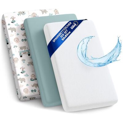 Totsy Baby Drap Housse Cododo pour Nacelle Ensemble de 2 Draps Lot de 3 : 50x83 cm avec Protege Matelas Impermeable Alese Bebe Compatible avec Berceaux Landeau Couffin et Poussette Enfant 50 x 83 - Publicité Totsy Baby Drap Housse Cododo pour Nacelle Ensemble de 2 Draps Lot de 3 : 50x83 cm avec Protege Matelas Impermeable Alese Bebe Compatible avec Berceaux Landeau Couffin et Poussette Enfant 50 x 83 - Publicité