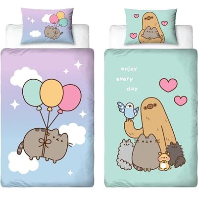 Character World Pusheen Parure de lit Simple sous Licence Officielle Happy Design Housse de Couette réversible Double Face avec taie d'oreiller Assortie Multicolor - Publicité Character World Pusheen Parure de lit Simple sous Licence Officielle Happy Design Housse de Couette réversible Double Face avec taie d'oreiller Assortie Multicolor - Publicité