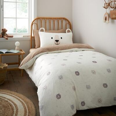 Catherine Lansfield Cosy Bear So Soft Parure de lit Double avec Housse de Couette et taies d'oreiller Naturel - Publicité Catherine Lansfield Cosy Bear So Soft Parure de lit Double avec Housse de Couette et taies d'oreiller Naturel - Publicité