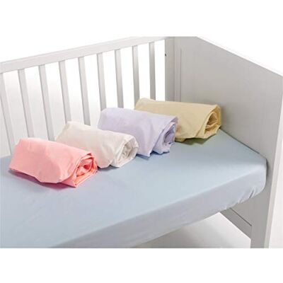 Interbaby . Drap-housse ajustable pour lit de bébé en blanch · 100% coton · 60x120cm - Publicité Interbaby . Drap-housse ajustable pour lit de bébé en blanch · 100% coton · 60x120cm - Publicité