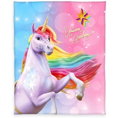 Herding Couverture Polaire Douce Unicorn Academy, 130 x 160 cm, 100% Polyester, Multicolore - Publicité Herding Couverture Polaire Douce Unicorn Academy, 130 x 160 cm, 100% Polyester, Multicolore - Publicité