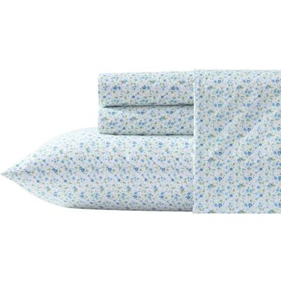 Laura Ashley Queen Sheets, Super Soft Cotton Percale Bedding Set with Match Pillowcases, Breathable Essentials (Evie Blue, Queen) - Publicité Laura Ashley Queen Sheets, Super Soft Cotton Percale Bedding Set with Match Pillowcases, Breathable Essentials (Evie Blue, Queen) - Publicité