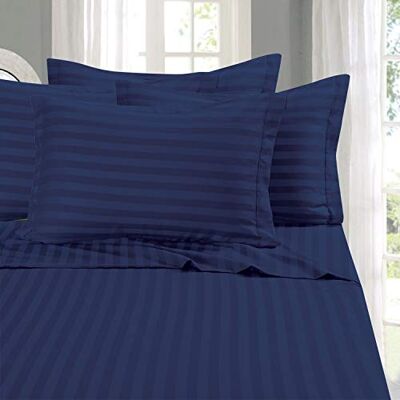 Elegant Comfort Parure de lit 4 pièces la Plus Douce et la Plus Confortable – Qualité égyptienne de 1500 Fils, résistante aux Plis et aux Rayures damassées pour lit jumeau, Bleu Marine - Publicité Elegant Comfort Parure de lit 4 pièces la Plus Douce et la Plus Confortable – Qualité égyptienne de 1500 Fils, résistante aux Plis et aux Rayures damassées pour lit jumeau, Bleu Marine - Publicité