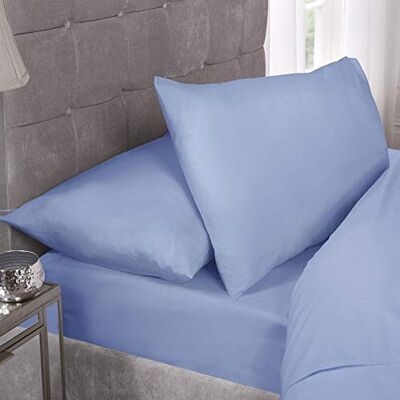 Emma Barclay Paire de taies d'oreiller en Percale 180 Fils Bleu - Publicité Emma Barclay Paire de taies d'oreiller en Percale 180 Fils Bleu - Publicité
