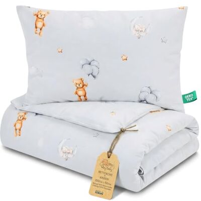 Totsy Baby Couette Enfant en Coton 60x100 Couverture pour Bebe Parure Duvet pour lit bébé 60 x 100 cm et Oreiller 40 x 35 cm Oeko-Tex Ours en Peluche - Publicité Totsy Baby Couette Enfant en Coton 60x100 Couverture pour Bebe Parure Duvet pour lit bébé 60 x 100 cm et Oreiller 40 x 35 cm Oeko-Tex Ours en Peluche - Publicité