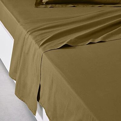 TODAY Essential Drap Plat 2 Personnes 240X300 cm Coton Uni Marron, Reine - Publicité TODAY Essential Drap Plat 2 Personnes 240X300 cm Coton Uni Marron, Reine - Publicité