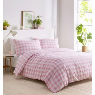HOMEMAKER BEDDING Parure de lit avec housse de couette et taies d'oreiller Motif vichy Rose King size - Publicité HOMEMAKER BEDDING Parure de lit avec housse de couette et taies d'oreiller Motif vichy Rose King size - Publicité