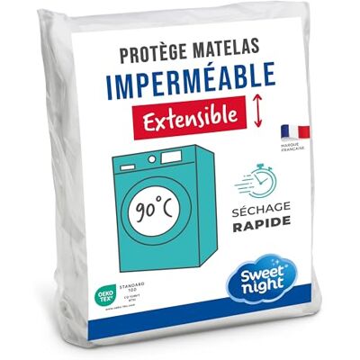 SWEET NIGHT Protège-Matelas 140x190 cm Imperméable Alèse Lavable en Machine 90°C Respirant & Silencieux Forme Drap-Housse Bonnet 27 cm Certifié Oeko-Tex - Publicité SWEET NIGHT Protège-Matelas 140x190 cm Imperméable Alèse Lavable en Machine 90°C Respirant & Silencieux Forme Drap-Housse Bonnet 27 cm Certifié Oeko-Tex - Publicité