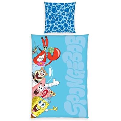 Herding Literie Bob l'éponge, taie d'oreiller env. 80 x 80 cm, Housse de Couette env. 135 x 200 cm, avec Fermeture éclair et Motif réversible, 100% Polyester, Microfibre - Publicité Herding Literie Bob l'éponge, taie d'oreiller env. 80 x 80 cm, Housse de Couette env. 135 x 200 cm, avec Fermeture éclair et Motif réversible, 100% Polyester, Microfibre - Publicité