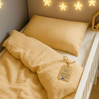 Totsy Baby Housse de Couette Bébé Mousseline 100 x 135 cm Coton – Parure de Lit avec Taie d'oreiller 40 x 60 cm & Fermeture Éclair – Linge de Lit Enfant Mousseline Garçon Fille Oeko-Tex Beige - Publicité Totsy Baby Housse de Couette Bébé Mousseline 100 x 135 cm Coton – Parure de Lit avec Taie d'oreiller 40 x 60 cm & Fermeture Éclair – Linge de Lit Enfant Mousseline Garçon Fille Oeko-Tex Beige - Publicité