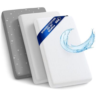 Totsy Baby Drap Housse Cododo pour Nacelle Ensemble de 2 Draps Lot de 3 : 50x83 cm avec Protege Matelas Impermeable Alese Bebe Compatible avec Berceaux Landeau Couffin et Poussette Enfant 50 x 83 - Publicité Totsy Baby Drap Housse Cododo pour Nacelle Ensemble de 2 Draps Lot de 3 : 50x83 cm avec Protege Matelas Impermeable Alese Bebe Compatible avec Berceaux Landeau Couffin et Poussette Enfant 50 x 83 - Publicité