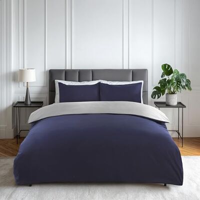 Emma Barclay Lyla Parure de lit réversible Bleu Marine/Gris – Simple - Publicité Emma Barclay Lyla Parure de lit réversible Bleu Marine/Gris – Simple - Publicité