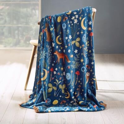 Catherine Lansfield Couverture Polaire Douillette Motif Animaux du crépuscule enchanté Bleu Marine 130 x 170 cm - Publicité Catherine Lansfield Couverture Polaire Douillette Motif Animaux du crépuscule enchanté Bleu Marine 130 x 170 cm - Publicité