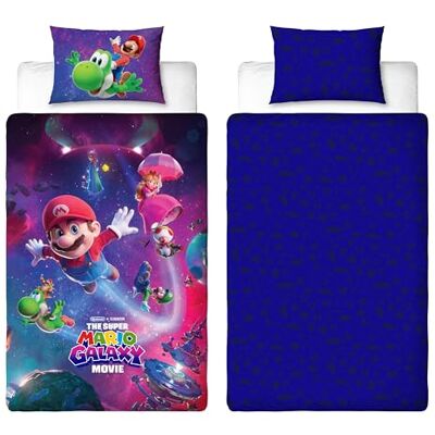 Character World Super Mario Movie 2 Housse de Couette Simple Officielle Design Super Literie réversible 2 Faces Noire avec taie Assortie Multicolore - Publicité Character World Super Mario Movie 2 Housse de Couette Simple Officielle Design Super Literie réversible 2 Faces Noire avec taie Assortie Multicolore - Publicité