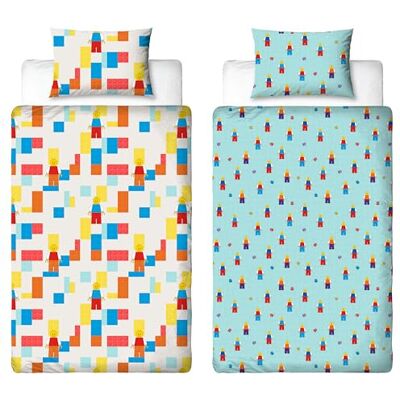Character World Parure de lit Simple Lego® Officielle sous Licence Parure de lit réversible Colorblock Double Face avec taie d'oreiller Assortie Design Lego® en Polycoton - Publicité Character World Parure de lit Simple Lego® Officielle sous Licence Parure de lit réversible Colorblock Double Face avec taie d'oreiller Assortie Design Lego® en Polycoton - Publicité