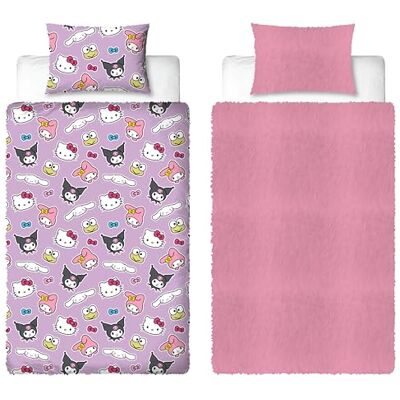 Character World Parure de lit Simple Officielle Hello Kitty , Motif Chill Housse de Couette réversible en Polaire Double Face, Article Officiel avec taies d'oreiller Assorties. Publicité Character World Parure de lit Simple Officielle Hello Kitty , Motif Chill Housse de Couette réversible en Polaire Double Face, Article Officiel avec taies d'oreiller Assorties. Publicité