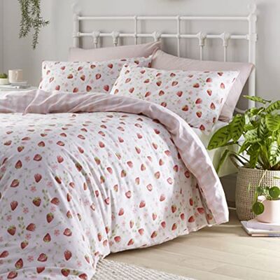 HOMEMAKER BEDDING Parure de lit avec housse de couette et taies d'oreiller Motif fraise (Simple) - Publicité HOMEMAKER BEDDING Parure de lit avec housse de couette et taies d'oreiller Motif fraise (Simple) - Publicité
