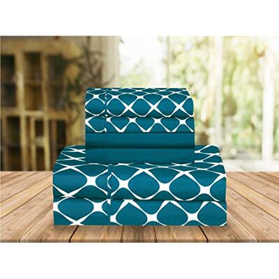 Elegant Comfort Parure de lit de Luxe Douce en Percale de 1500 Fils au Pouce carré, Douce, résistante aux Plis et à la décoloration, pour Grand lit, Bleu Sarcelle - Publicité Elegant Comfort Parure de lit de Luxe Douce en Percale de 1500 Fils au Pouce carré, Douce, résistante aux Plis et à la décoloration, pour Grand lit, Bleu Sarcelle - Publicité
