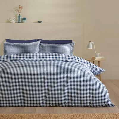 Catherine Lansfield Bamford Parure de lit réversible avec Housse de Couette et taie d'oreiller Motif Vichy Bleu Marine - Publicité Catherine Lansfield Bamford Parure de lit réversible avec Housse de Couette et taie d'oreiller Motif Vichy Bleu Marine - Publicité