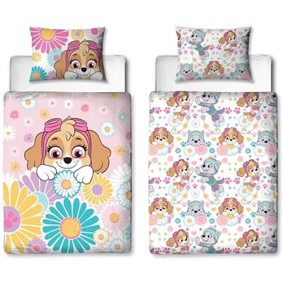 Character World Housse de Couette Officielle Paw Patrol pour lit d'enfant Motif Fleurs et Skye réversible 2 côtés avec taie d'oreiller Assortie en Polycoton - Publicité Character World Housse de Couette Officielle Paw Patrol pour lit d'enfant Motif Fleurs et Skye réversible 2 côtés avec taie d'oreiller Assortie en Polycoton - Publicité