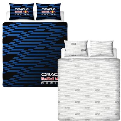 Character World Parure de lit double Oracle Red Bull Racing sous licence officielle Design automatique réversible 2 côtés bleu avec taies d'oreiller assorties Polycoton - Publicité Character World Parure de lit double Oracle Red Bull Racing sous licence officielle Design automatique réversible 2 côtés bleu avec taies d'oreiller assorties Polycoton - Publicité