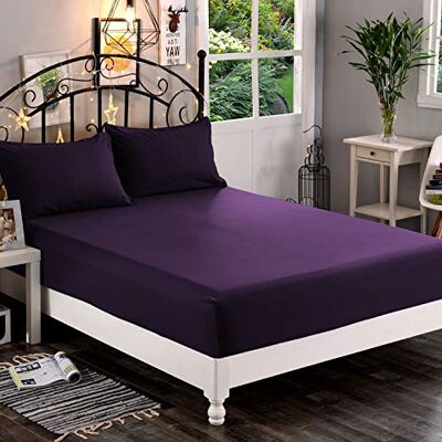 Elegant Comfort Drap-Housse 1500 de qualité hôtelière de qualité supérieure, Microfibre Douce – Poche Profonde jusqu'à 40,6 cm, résistant aux Plis et à la décoloration, lit Double, Violet Aubergine - Publicité Elegant Comfort Drap-Housse 1500 de qualité hôtelière de qualité supérieure, Microfibre Douce – Poche Profonde jusqu'à 40,6 cm, résistant aux Plis et à la décoloration, lit Double, Violet Aubergine - Publicité