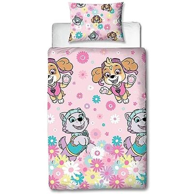 Character World Paw Patrol Parure de lit Simple pour Enfant avec Housse de Couette réversible Motif Fleurs 2 côtés avec taie d'oreiller Assortie - Publicité Character World Paw Patrol Parure de lit Simple pour Enfant avec Housse de Couette réversible Motif Fleurs 2 côtés avec taie d'oreiller Assortie - Publicité