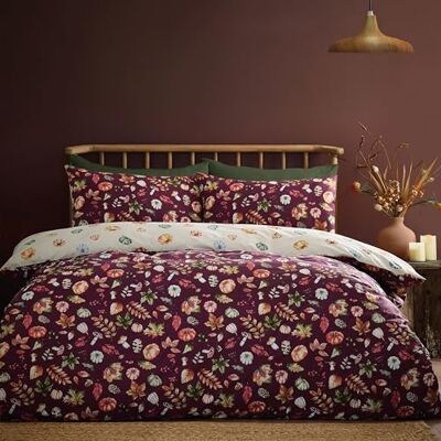 Catherine Lansfield Parure de lit Simple réversible avec Housse de Couette et taie d'oreiller Motif citrouilles d'automne Prune - Publicité Catherine Lansfield Parure de lit Simple réversible avec Housse de Couette et taie d'oreiller Motif citrouilles d'automne Prune - Publicité