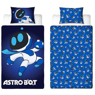 Character World Parure de lit Simple Officielle Astro Bot Parure de lit réversible Recto Verso au Design Space Gaming avec taie d'oreiller Assortie, Bleu - Publicité Character World Parure de lit Simple Officielle Astro Bot Parure de lit réversible Recto Verso au Design Space Gaming avec taie d'oreiller Assortie, Bleu - Publicité