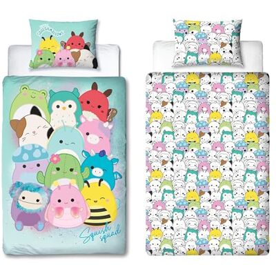 Character World Squishmallows Parure de lit Simple sous Licence Officielle Flash Parure de lit réversible Double Face avec taie d'oreiller Assortie Parfait pour Chambre d'enfant Polycoton - Publicité Character World Squishmallows Parure de lit Simple sous Licence Officielle Flash Parure de lit réversible Double Face avec taie d'oreiller Assortie Parfait pour Chambre d'enfant Polycoton - Publicité