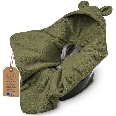 Totsy Baby Nid d'ange Boucle Doux pour siège Auto et Poussette – Couverture Chaude bébé Double Face avec Capuche – Premium Teddy pour l'hiver Nouveau-né 90×90 cm Vert Olive - Publicité Totsy Baby Nid d'ange Boucle Doux pour siège Auto et Poussette – Couverture Chaude bébé Double Face avec Capuche – Premium Teddy pour l'hiver Nouveau-né 90×90 cm Vert Olive - Publicité