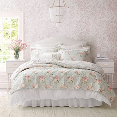 Laura Ashley Parure de lit réversible en Coton avec Couvre-Oreiller(s) Assorti(s), décoration d'intérieur légère pour Toutes Les Saisons, Rose Melany King - Publicité Laura Ashley Parure de lit réversible en Coton avec Couvre-Oreiller(s) Assorti(s), décoration d'intérieur légère pour Toutes Les Saisons, Rose Melany King - Publicité