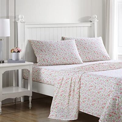 Laura Ashley Parure décorative pour lit 1 Place en Percale de Coton léger et Respirant, Convient pour Chambre de dortoir, Motif à Fleurs Roses (Norella Pink) - Publicité Laura Ashley Parure décorative pour lit 1 Place en Percale de Coton léger et Respirant, Convient pour Chambre de dortoir, Motif à Fleurs Roses (Norella Pink) - Publicité