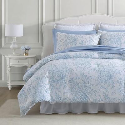Laura Ashley Parure de lit réversible en Coton avec Couvre-oreillers Assortis, décoration d'intérieur de Style Ferme, Bleu Bedford, Grand lit - Publicité Laura Ashley Parure de lit réversible en Coton avec Couvre-oreillers Assortis, décoration d'intérieur de Style Ferme, Bleu Bedford, Grand lit - Publicité
