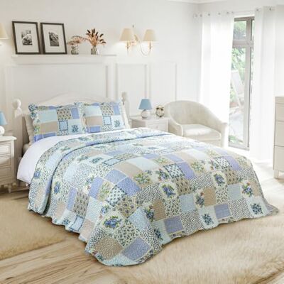 Emma Barclay Cotswold Couvre-lit matelassé en Patchwork Bleu Simple - Publicité Emma Barclay Cotswold Couvre-lit matelassé en Patchwork Bleu Simple - Publicité