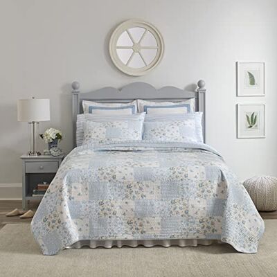 Laura Ashley Parure de lit Ultra Douce de qualité supérieure, literie Confortable et élégante, Saisons, Coton, Bleuet, Grand lit - Publicité Laura Ashley Parure de lit Ultra Douce de qualité supérieure, literie Confortable et élégante, Saisons, Coton, Bleuet, Grand lit - Publicité