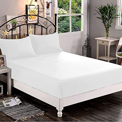 Elegant Comfort Drap-Housse 1500 de qualité hôtelière de qualité supérieure, Microfibre Douce – Poche Profonde jusqu'à 40,6 cm, résistant aux Plis et à la décoloration, très Grand lit californien, - Publicité Elegant Comfort Drap-Housse 1500 de qualité hôtelière de qualité supérieure, Microfibre Douce – Poche Profonde jusqu'à 40,6 cm, résistant aux Plis et à la décoloration, très Grand lit californien, - Publicité