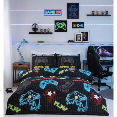 Rapport Home Gamer Parure de lit en Microfibre pour lit Simple Multicolore - Publicité Rapport Home Gamer Parure de lit en Microfibre pour lit Simple Multicolore - Publicité