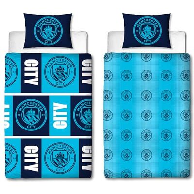 Character World Manchester City FC Housse de Couette Simple Officielle, Design Flashy, Literie Football réversible 2 Faces Bleue Officielle avec taies d’Oreiller Assorties, Polycoton - Publicité Character World Manchester City FC Housse de Couette Simple Officielle, Design Flashy, Literie Football réversible 2 Faces Bleue Officielle avec taies d’Oreiller Assorties, Polycoton - Publicité